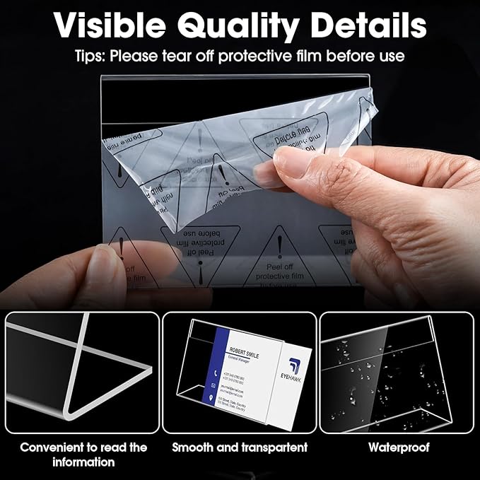 20 PCS Small Acrylic Sign Holder 4x3 inch, Small Acrylic Food Sign Labels - Image 2