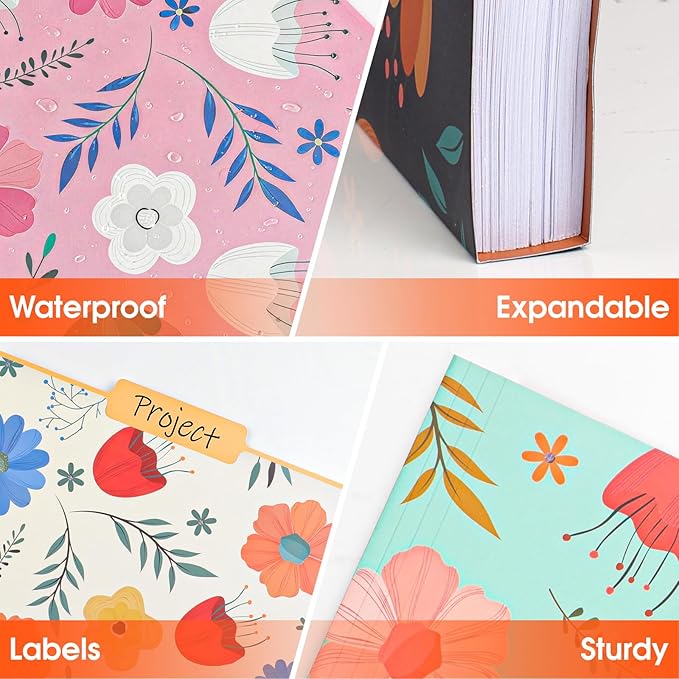 84 Pack Decorative File Folders, 1/3 Cut Tab Floral Colored Folders Letter Size - Image 5