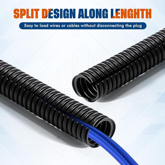 Sasylvia 3/8" x 150 ft Split Wire Loom Tubing Automotive Wire Loom Assortment - Image 5