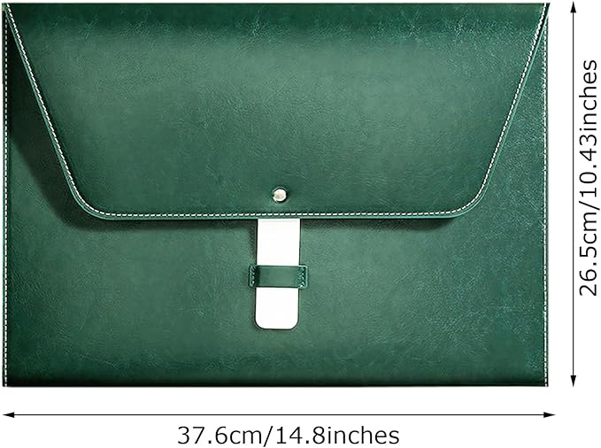 PU Leather A4 File Folder Large Document Holder Waterproof Envelope Folder Case - Image 2