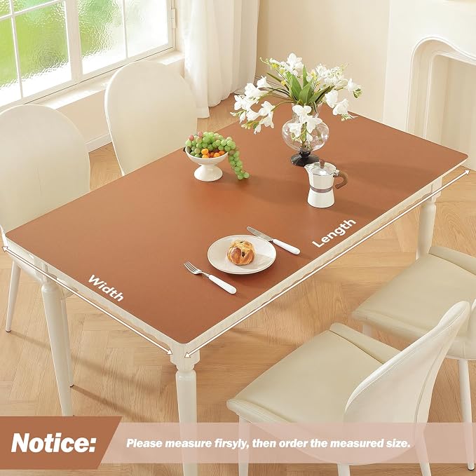 OstepDecor Brown Table Protector 16 x 36 Inch, 1.5mm Thick Plastic Table Cover - Image 2
