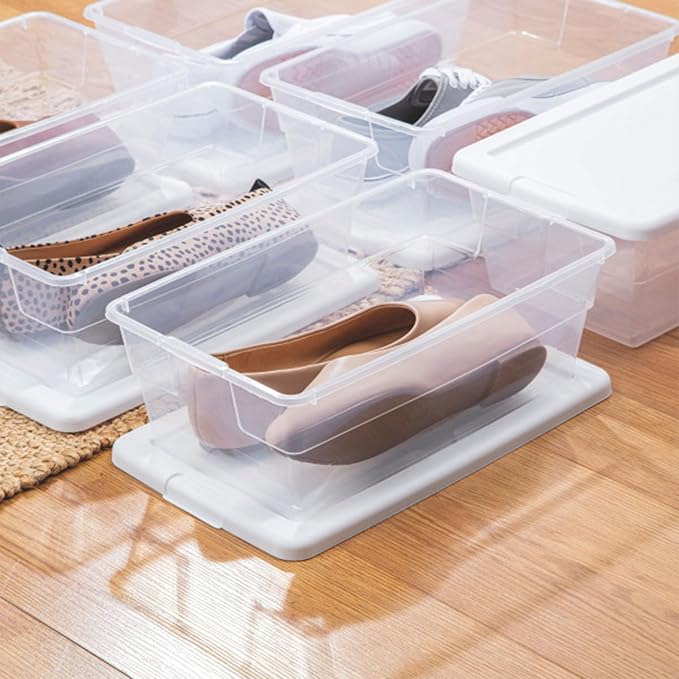 Sterilite 48-Pack 6 Quart Storage Box, Stackable Clear Plastic Bins - Image 3