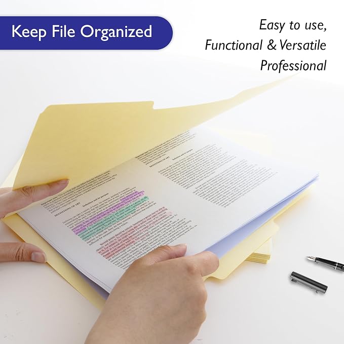 BAZIC Products Letter Size Manila File Folders, 1/3-Cut Tab, 12 Pack, - Image 4