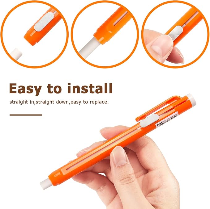 Retractable Mechanical Eraser Pen, Pen-Style Erasers, 5 Pack - Image 4