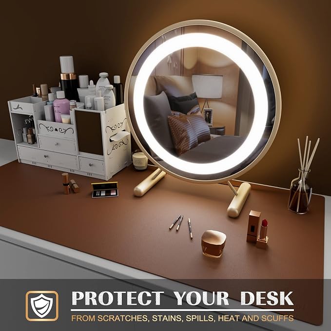 K KNODEL Small Office Leather Desk Mat, Mouse and Keyboard Pad, Computer and - Image 6