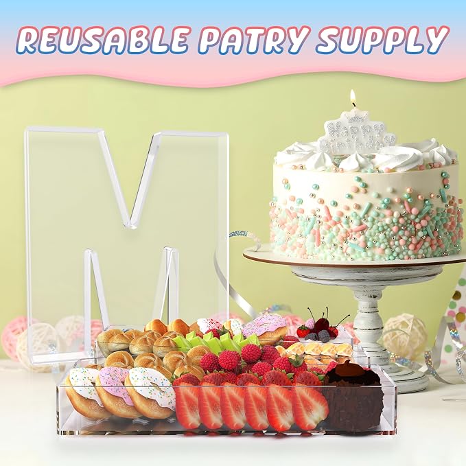 13.8" Extra Large Acrylic Letter Charcuterie Board Box, Reusable Fillable - Image 5