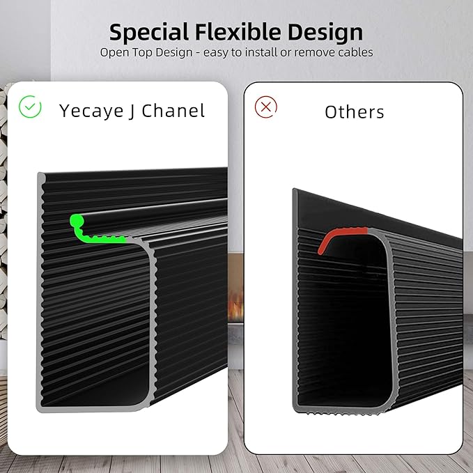 YECAYE 157in Cable Management, Cord Organizer, Easy Install Self-Adhesive Cord - Image 7