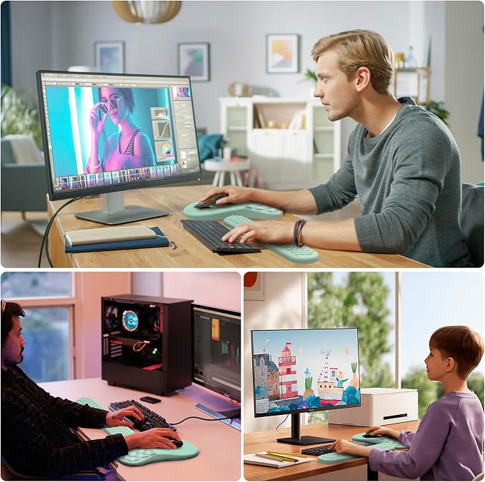 Ergonomic Mouse Pad Wrist Rest, 2 in 1 Keyboard Pad - Image 7