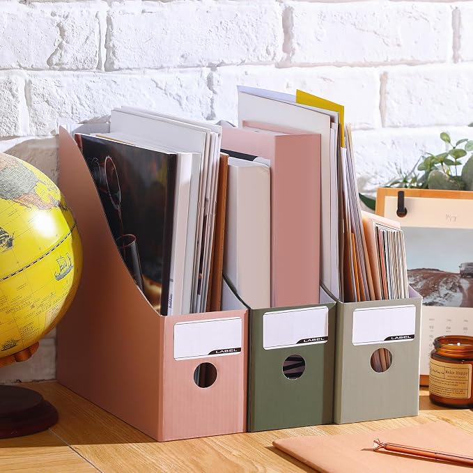 Colarr 24 Pcs Cardboard Magazine Holders 12 Colors Magazine Storage Box - Image 4