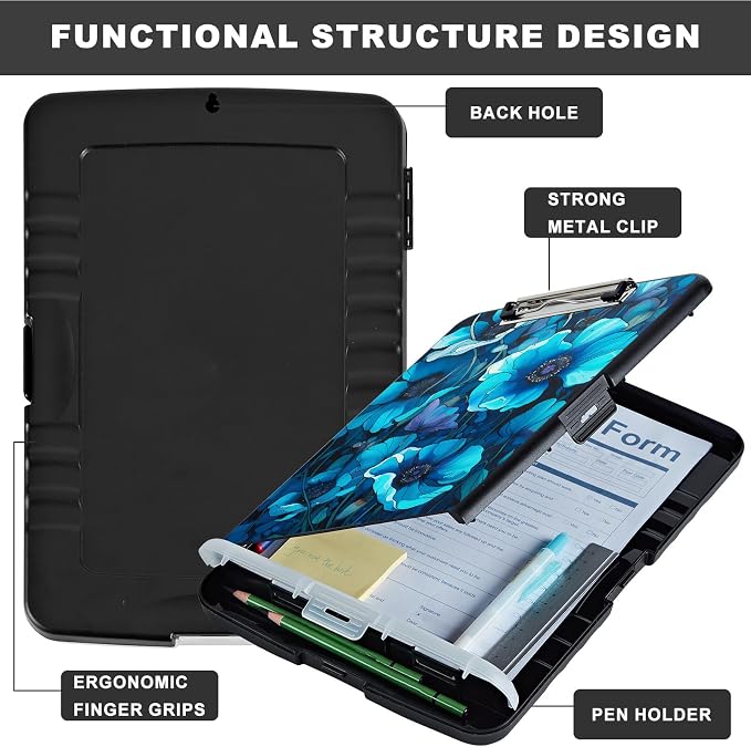 Clipboard with Storage, Storage Clipboard with Pen Holder, Heavy Duty Plastic - Image 6