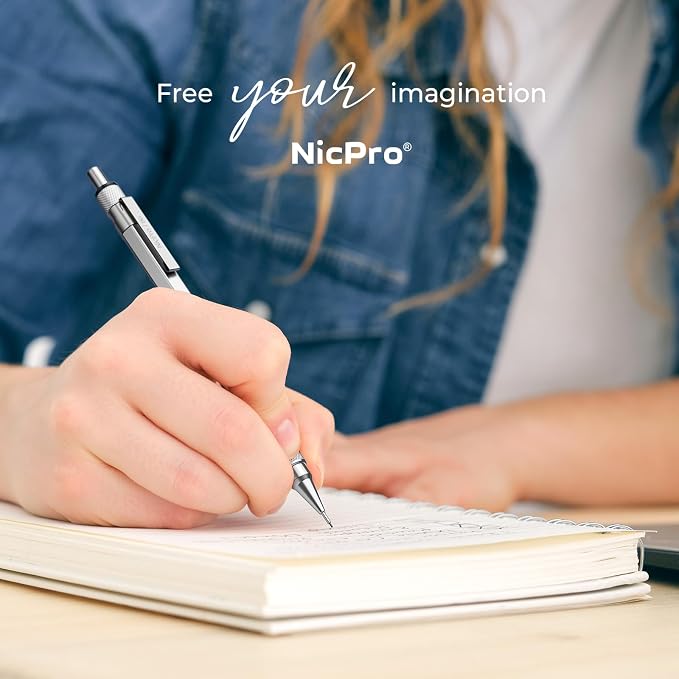 Nicpro Blocky Gear 0.7 mm Mechanical Pencil, Metal Drafting Pencil - Image 7