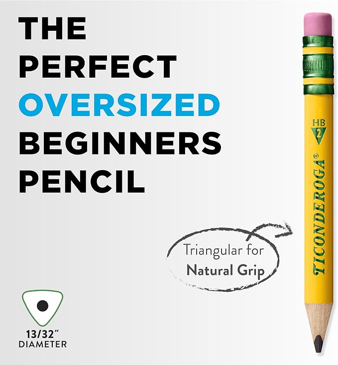 Ticonderoga My First Short Triangular Wood-Cased Pencils, #2 HB Soft, - Image 4