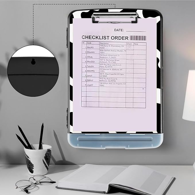 Clipboard with Storage, Storage Clipboard with Pen Holder, Heavy Duty Plastic - Image 4