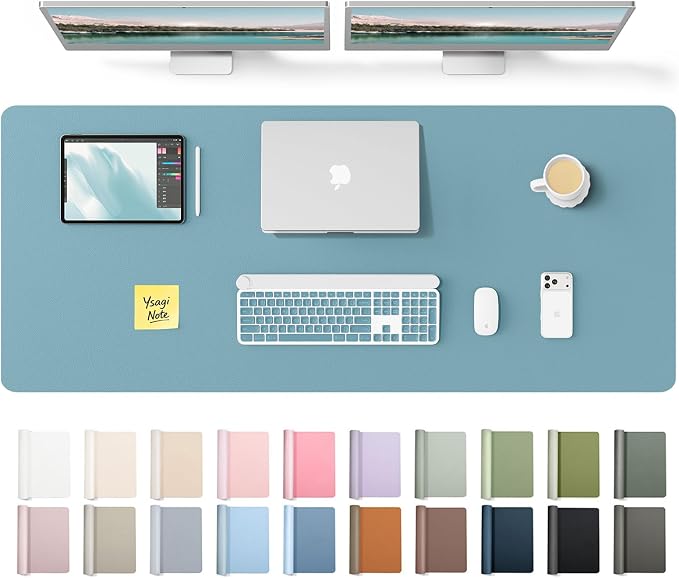 YSAGi Leather Desk Protector, Office Mat, Large Mouse Mat, Non-Slip PU Leather by YSAGi