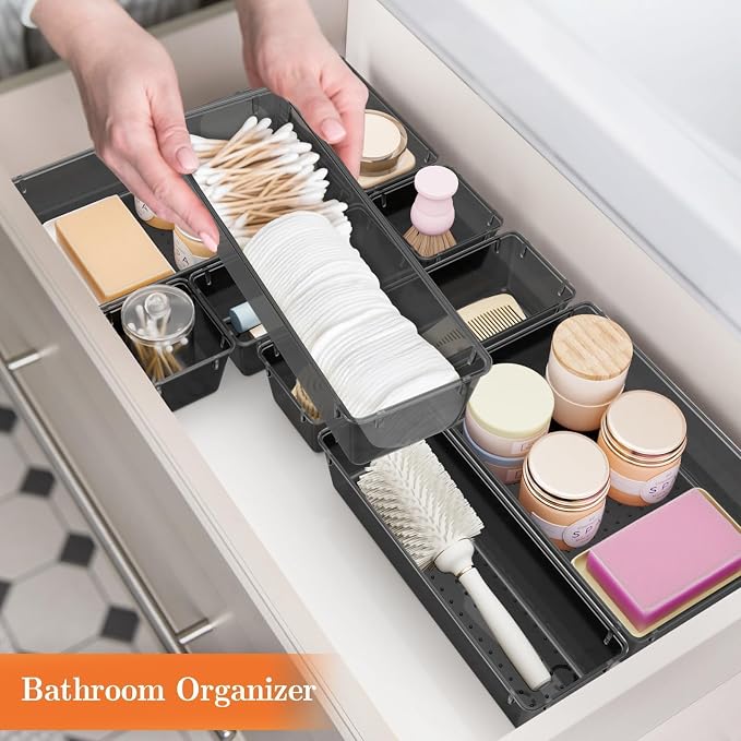 SpaceHacks 25 PCS Plastic Drawer Organizer Set, 4-Size Versatile Organizer Tool - Image 6