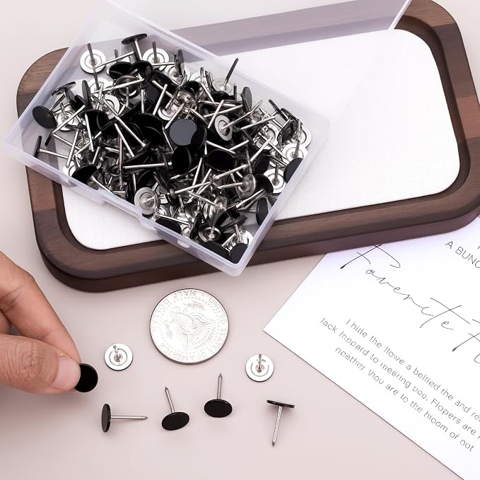 120pcs Flat Head Thumb Tacks for Wall, 0.4" x 0.6" Decorative Wall Pins Nails - Image 3