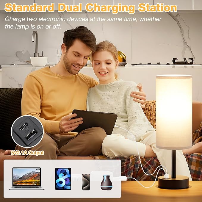 Dicoool Grey Touch Bedside Lamp - Image 4
