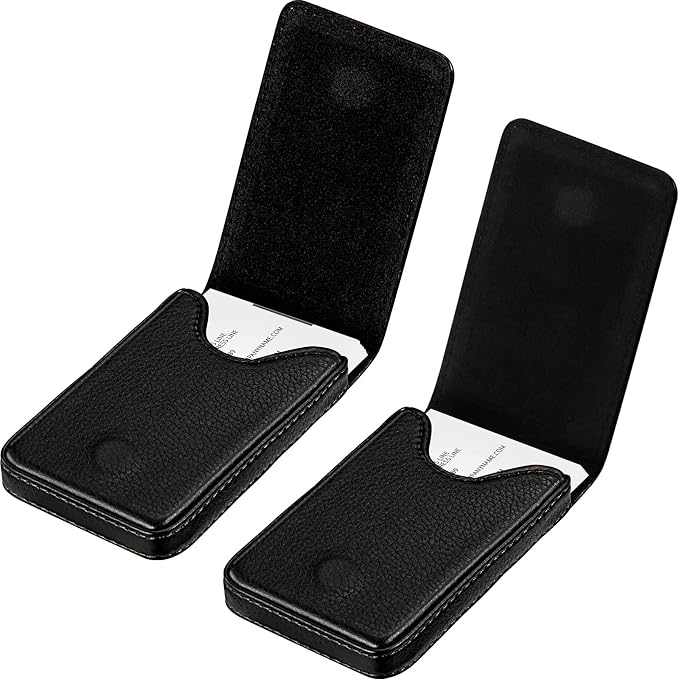 Outus 2 Pieces Business Card Holder, PU Leather Business Card Case Pocket Wallet by Outus