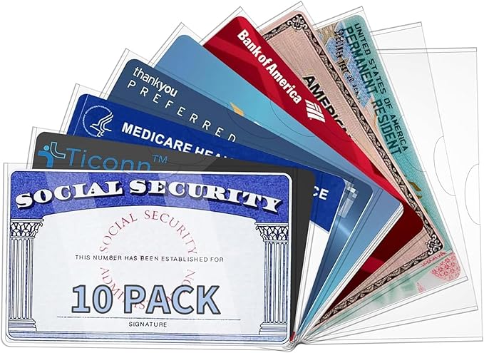 10 Pack Social Security Card Protector Medicare New Credit Card Holder by UEHSNI