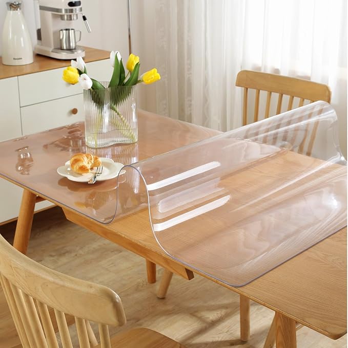 OstepDecor Clear Table Cover Protector 17 x 36 Inch, 1.5mm Thick Plastic Table - Image 2