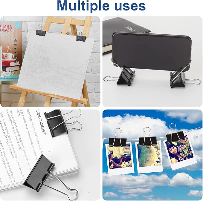 228 PCS Binder Clips Paper Clamps Assorted Sizes, Extra Large Medium Small Mini - Image 6