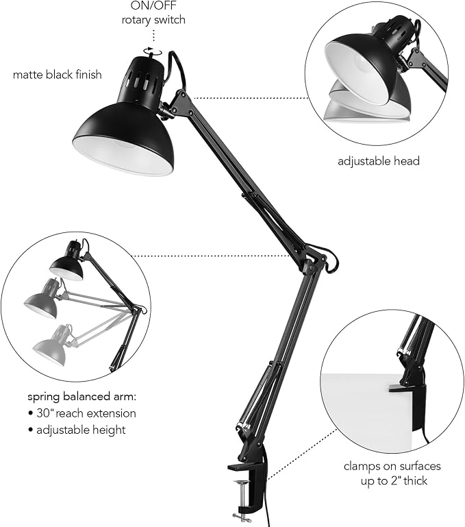 Globe Electric 56963 31.5" Multi-Joint Desk Lamp - Image 5