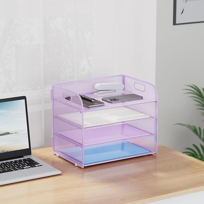 Marbrasse 2 Pack 4 Tier Paper Organizer Letter Tray - Image 7