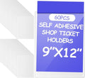 Outus 60 Pcs Self Adhesive Shop Ticket Holders Clear Plastic Sleeves Adhesive by Outus