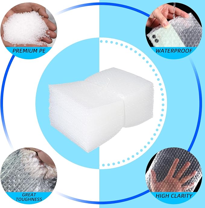 50Pcs Clear Bubble Out Bag Pouches, 8X10 Inch Bubble Pouch Wrap, Double Wall - Image 5