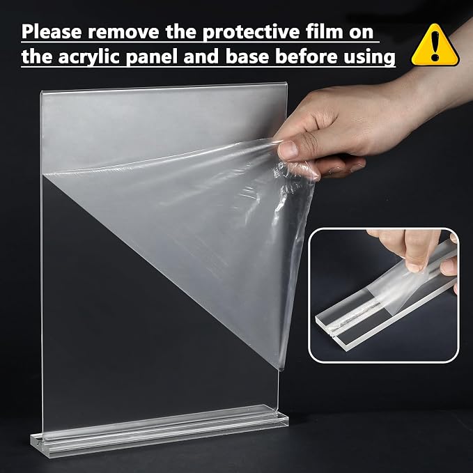 MaxGear Acrylic Sign Holder 8.5x11 Double Sided 2 Pack | Double Sided Display; - Image 2