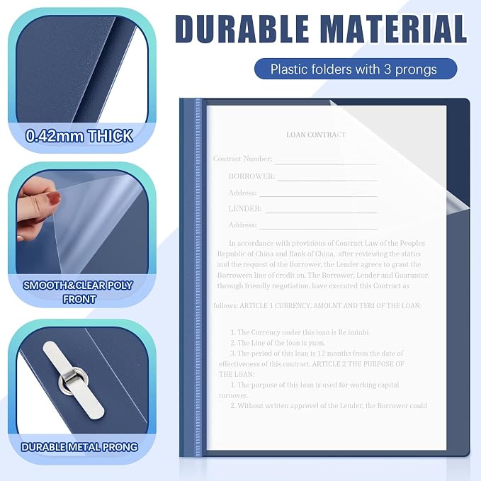 Teling 72 Pack Clear Front Report Covers Bulk Business Report Covers Plastic - Image 3
