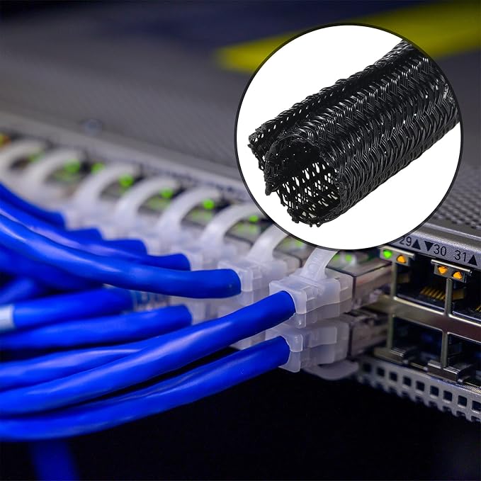 Boao 3 Pieces Cord Protector Wire Loom Tubing Cable Sleeve Split Sleeving - Image 4