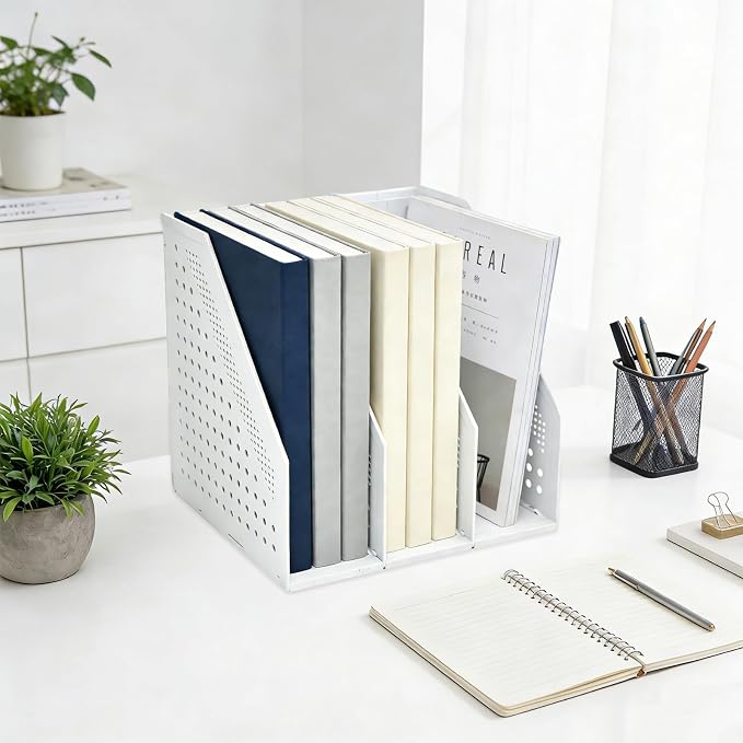 SAYEEC 1Pcs Collapsible Plastic Magazine File Holder Vertical Binder Storage - Image 7