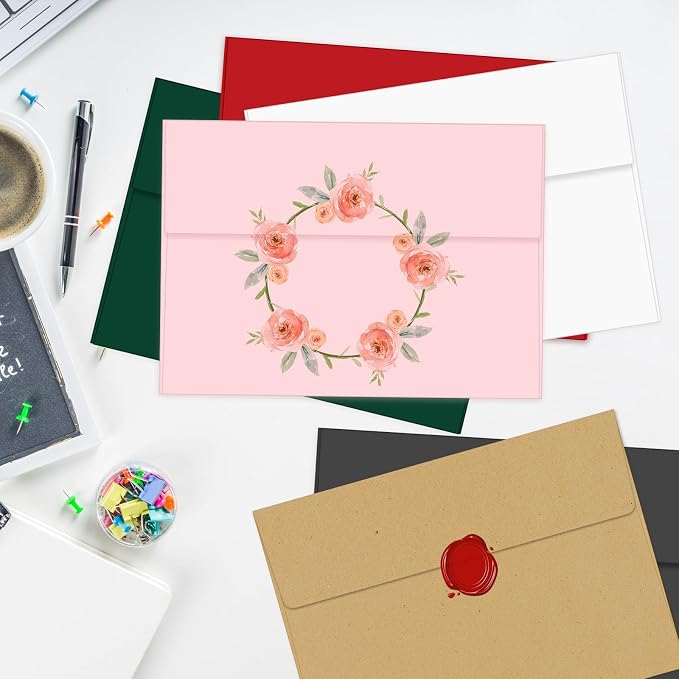 100 Packs Pink 4x6 Envelopes for Invitation Card, A6 Small Envelopes Self Seal - Image 7