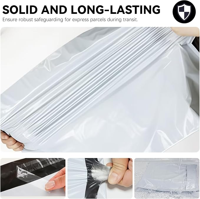 10"x13" Poly Mailers，White Shipping and Envelope Bags Pack of 200 - Image 3