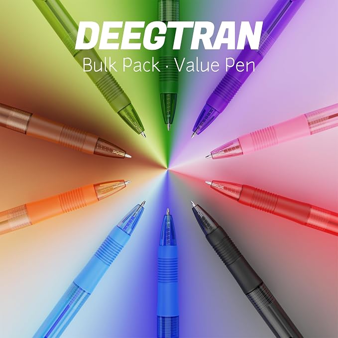 deegtran Pens Bulk, 30 Pack No Bleed Sky Blue Ink Click Pens - Image 8