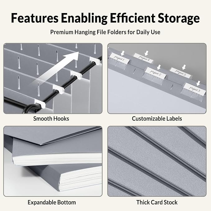 SUNEE Hanging File Folders Legal Size, Stay Organized - Image 4