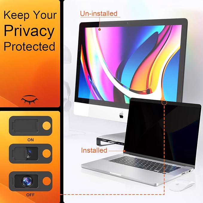 Mamol Privacy Screen MacBook Pro 16 Inch 2019, Magnetic Removable Anti Glare - Image 2