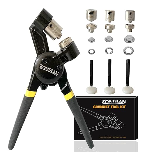 ZONGLAN Grommet Tool Kit, Eyelet Tool Multi-Purpose Handheld Manual Hole Punch by MasterGrommetKitEyelet