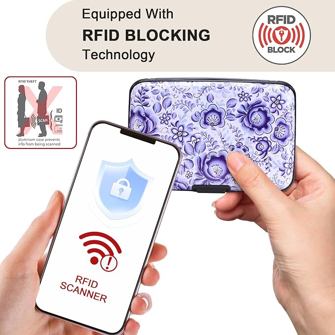 ELFISH Mini RFID Aluminum Wallet Credit Cards Holder Business Card Case Metal - Image 2