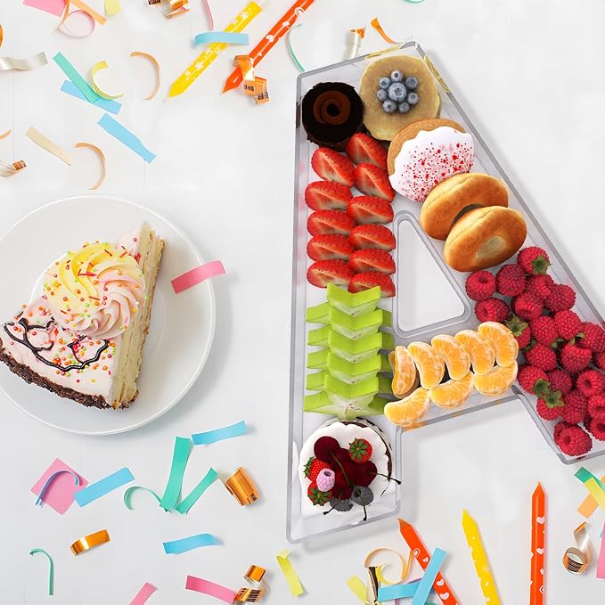 13.8" Extra Large Acrylic Letter Charcuterie Board Box, Reusable Fillable - Image 4