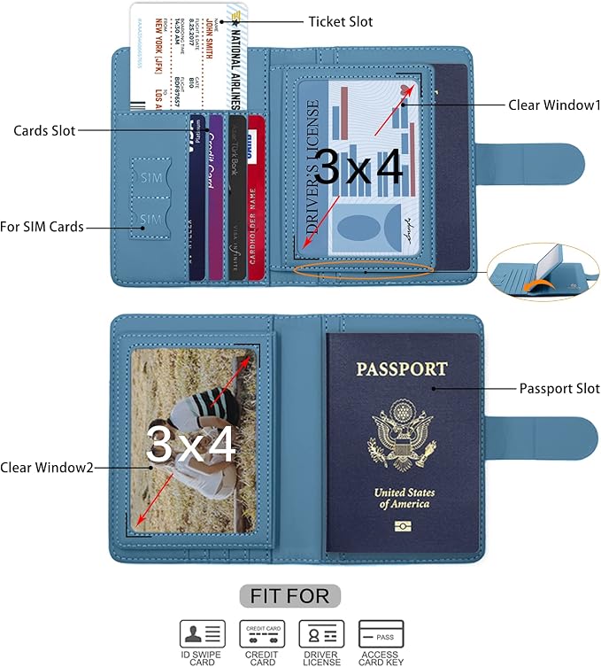 Melsbrinna Unisex-Adults RFID Blocking Travel Passport Cover/Case, Cute - Image 3