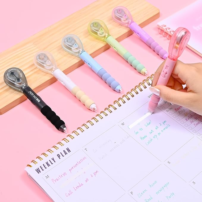 Temiary 4 Pcs White Correction Tape Pen, 19.69 ft Smooth Pull Out Tape Pens - Image 5