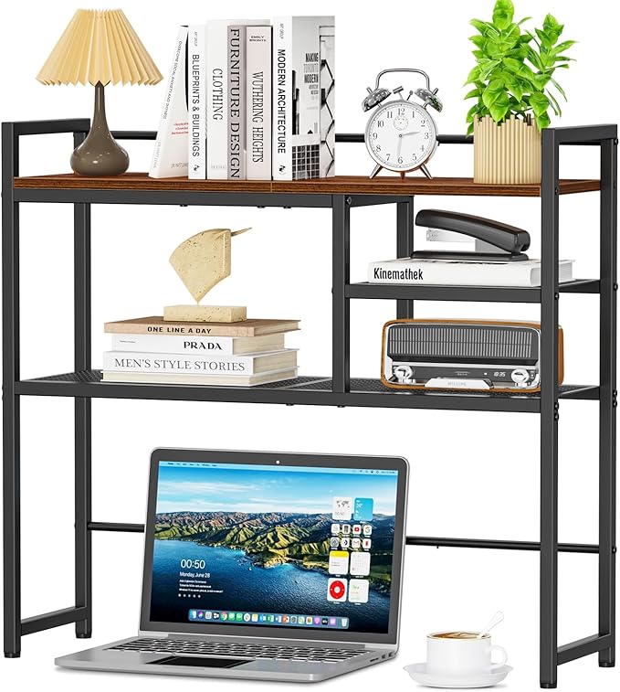 Snughome 31.9" Desk Shelf, Desktop Organizer Shelf, Desk Hutch Dorm, 3-Tier by Snughome