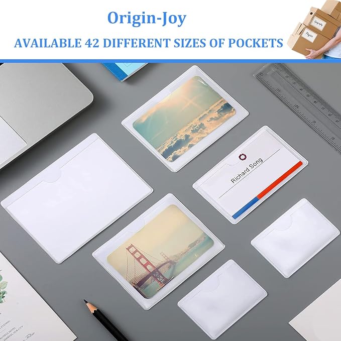 Origin-Joy 35 PCS Self Adhesive Index Card Pockets - Image 6