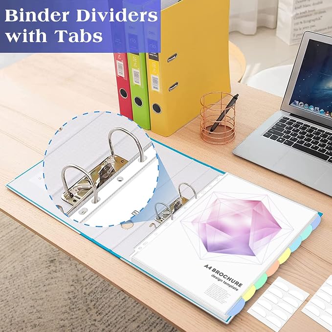 5 Set of 40 Pack A4 Plastic Sleeves Binder Index Dividers Pocket Dividers - Image 7