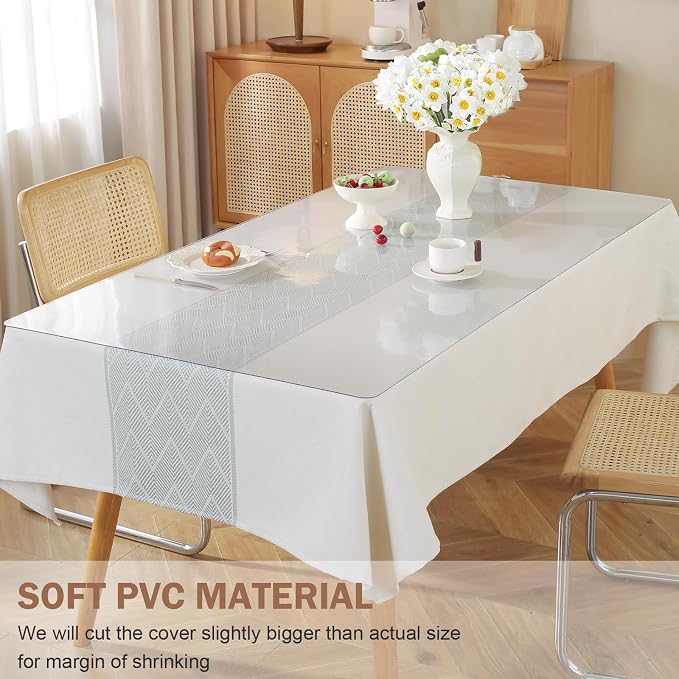 LovePads Clear Table Cover Protector, 40 x 60 Inch 2mm Thick Plastic Table Cover - Image 4