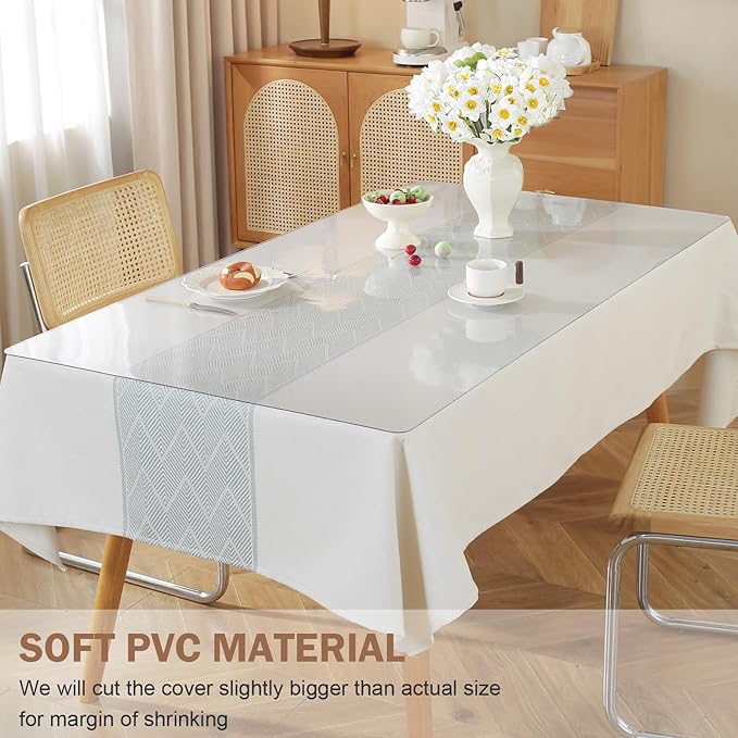 LovePads Clear Table Cover Protector, 46 x 72 Inch 2mm Thick Plastic Table Cover - Image 4