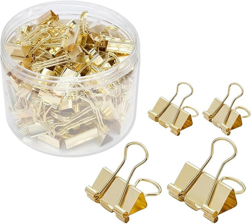 100 Pcs Rose Gold Binder Clips, Metal Paper Clamps by Unknown