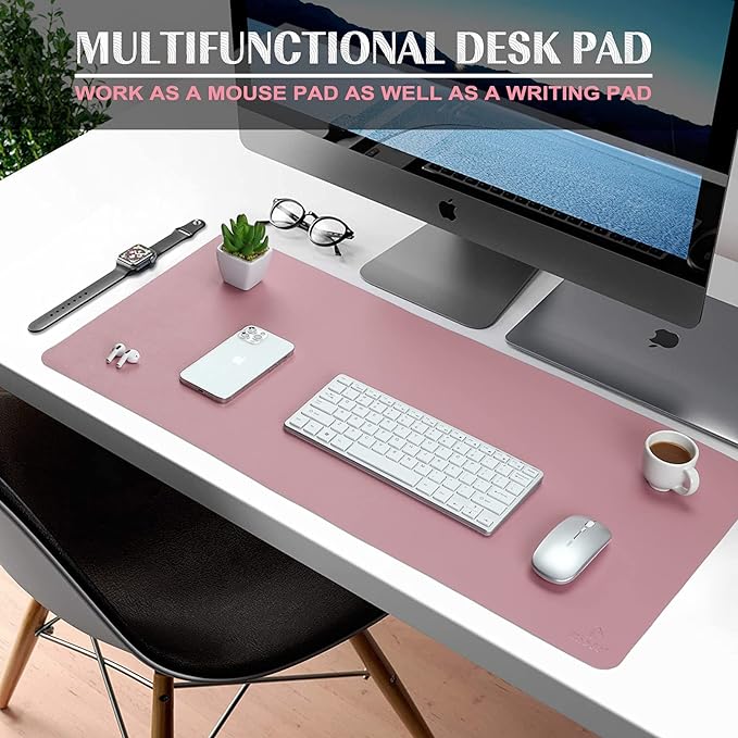 K KNODEL Large Office Leather Desk Mat, Mouse and Keyboard Pad, Computer and - Image 2